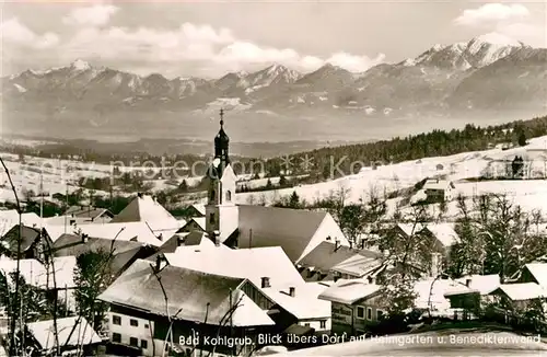 AK / Ansichtskarte Bad Kohlgrub Dorfblick mit Heimgarten und Benediktenwand Kat. Bad Kohlgrub