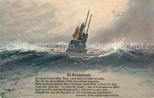 AK / Ansichtskarte U Boote Unterseeboot U Bootsleute Prinz Heinrich von Preussen Wohlfahrtskarte 