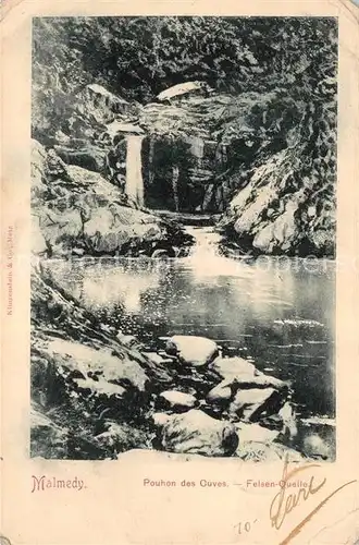 AK / Ansichtskarte Malmedy Wallonie Pouhon des Cuves Felsenquelle Wasserfall Kat. Verviers