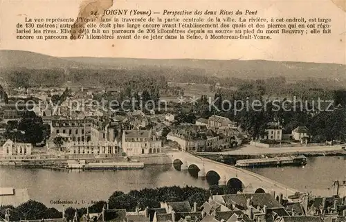 AK / Ansichtskarte Joigny Yonne Perspective des deux Rives du Pont Kat. Joigny