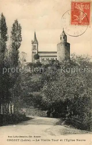 AK / Ansichtskarte Le Crozet Vieille Tour et Eglise Neuve Kat. Le Crozet