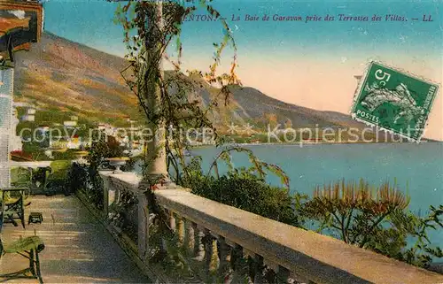 AK / Ansichtskarte Menton Alpes Maritimes La Baie de Garavan prise des Terrasses des Villas Kat. Menton