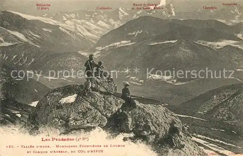 AK / Ansichtskarte Col d Aspin Panorama Vallee d Aure Montagnes Frontiere de Luchon et Conque d Arreau