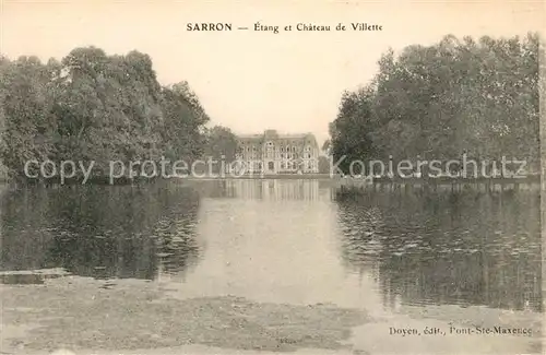 AK / Ansichtskarte Sarron Etang et Chateau de Villette Kat. Sarron