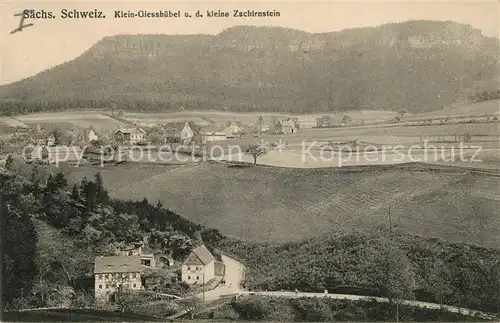 AK / Ansichtskarte Kleingiesshuebel Panorama mit Kleinem Zschirnstein Elbsandsteingebirge Kat. Reinhardtsdorf Schoena