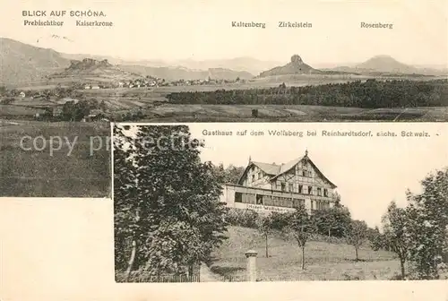 AK / Ansichtskarte Schoena Elbe Landschaftspanorama Gasthaus auf dem Wolfsberg Kat. Reinhardtsdorf Schoena