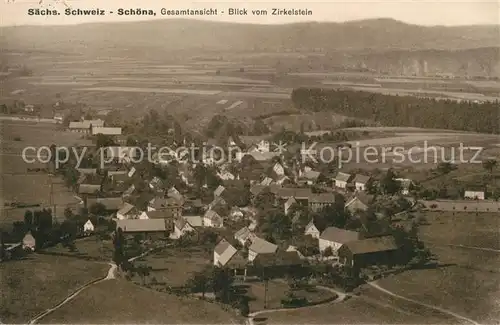 AK / Ansichtskarte Schoena Bad Schandau Panorama Blick vom Zirkelstein