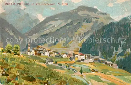 AK / Ansichtskarte Val Cordevole Panorama Rocca Pietore Kuenstlerkarte Kat. Italien