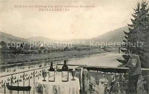 AK / Ansichtskarte Neckargemuend Blick auf den Dilsberg von der Griechischen Weinstube Kat. Neckargemuend