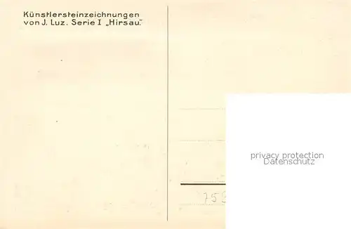 AK / Ansichtskarte Hirsau Nagoldbruecke und Brueckenhaus Kuenstlersteinzeichnung von J. Luz Serie I Hirsau Kat. Calw