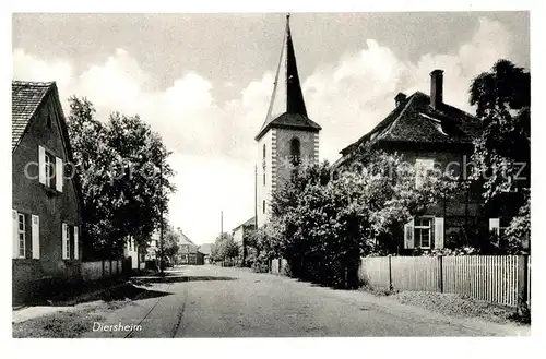 AK / Ansichtskarte Diersheim Ortsmotiv mit Kirche Kat. Rheinau