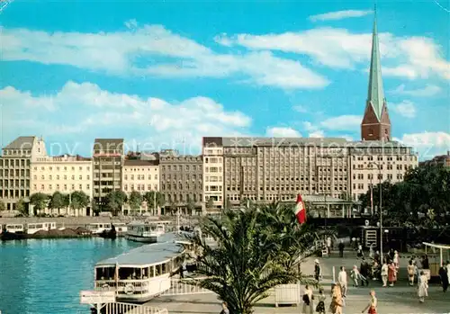 AK / Ansichtskarte Hamburg Binnenalster mit Petrikirche Kat. Hamburg