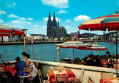 AK / Ansichtskarte Koeln Rhein Rheinpartie mit Dom Kat. Koeln