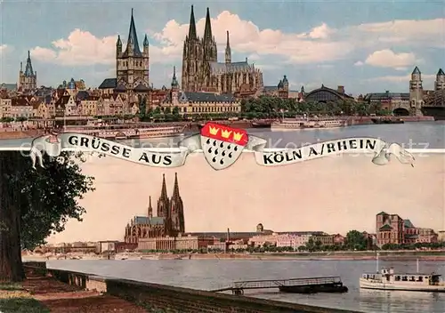 AK / Ansichtskarte Koeln Rhein Dom Rheinpartie Kat. Koeln