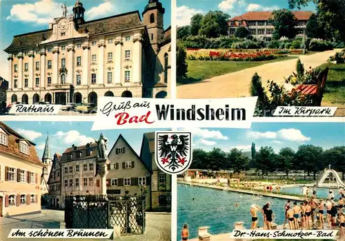 AK / Ansichtskarte Bad Windsheim Rathaus Im Kurpark Am schoenen Brunnen Dr Hans Schmotzer Bad Kat. Bad Windsheim