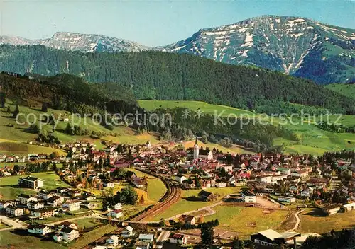 AK / Ansichtskarte Oberstaufen Fliegeraufnahme mit Rindalphorn Kat. Oberstaufen