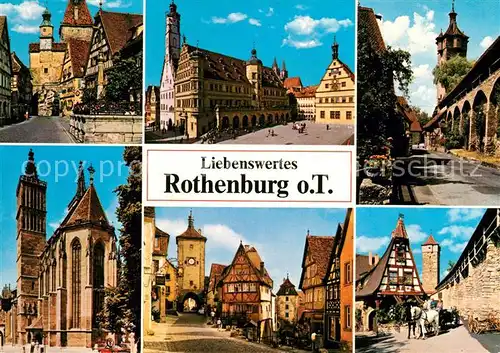 AK / Ansichtskarte Rothenburg Tauber Stadttor Marktplatz Rathaus Kirche Pferdekutsche Kat. Rothenburg ob der Tauber