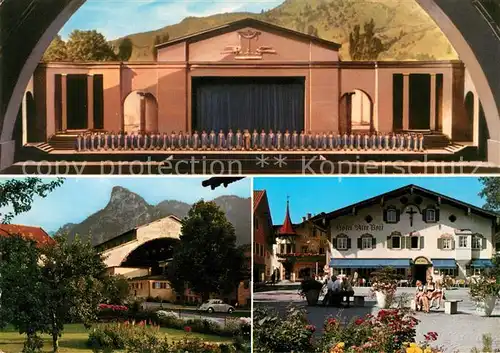 AK / Ansichtskarte Oberammergau Passionstheater Buehne mit Chor Dorfplatz Kat. Oberammergau