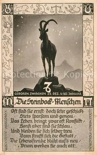 AK / Ansichtskarte Sternzeichen Steinbock  Kat. Besonderheiten