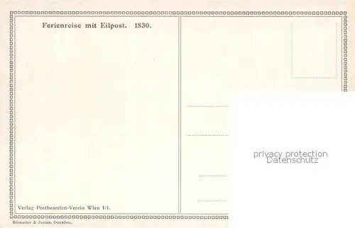 AK / Ansichtskarte Postkutsche Kuenstlerkarte K. Schnorpfeil Ferienreise mit Eilpost 1830 Kat. Post