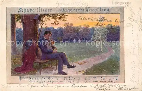 AK / Ansichtskarte Schubert Franz Wanderers Nachtlied  Kat. Persoenlichkeiten