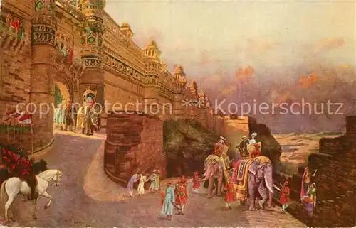 AK / Ansichtskarte Kuenstlerkarte A. Druet Visite Royale a Gwalior Inde 1905 Kat. Kuenstlerkarte