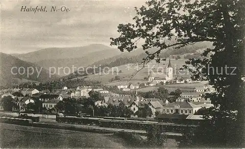 AK / Ansichtskarte Hainfeld Niederoesterreich Panorama Bahnhof Eisenbahn