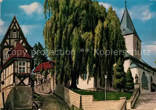 AK / Ansichtskarte Bad Orb Kleinstes Haus mit kath Kirche Kat. Bad Orb