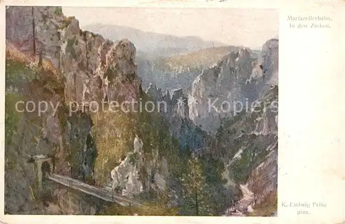 AK / Ansichtskarte Mariazellerbahn  Panorama Kuenstler Ludwig Prinz Kat. St. Poelten
