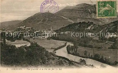AK / Ansichtskarte Lourdes Hautes Pyrenees Panorama Pic du Jer Kat. Lourdes
