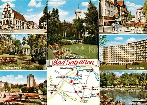 AK / Ansichtskarte Bad Salzuflen Uhren Turm Leopoldsprudel Rathaus Gradierwerk Kat. Bad Salzuflen