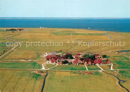 AK / Ansichtskarte Hallig Hooge Hanswarft und Backenwarft Fliegeraufnahme Kat. Hooge