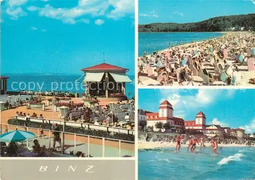 AK / Ansichtskarte Binz Ruegen Promenade Strand Badespass Kat. Binz