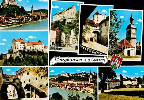 AK / Ansichtskarte Burghausen Salzach Teilansichten Burg Kirche Kat. Burghausen