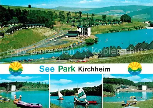 AK / Ansichtskarte Kirchheim Hessen See Park Fliegeraufnahme Stausee Teilansichten Kat. Kirchheim