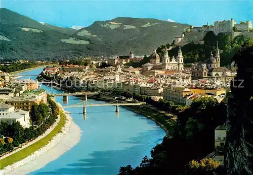 AK / Ansichtskarte Salzburg Oesterreich mit Salzach und Burg Kat. Salzburg