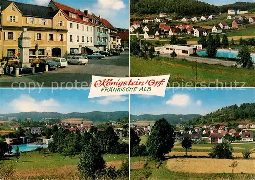 AK / Ansichtskarte Koenigstein Oberpfalz Marktplatz Ortsansichten Schwimmbad Kat. Koenigstein