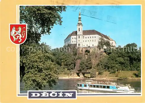 AK / Ansichtskarte Decin Boehmen Schloss Fahrgastschiff Kat. Decin