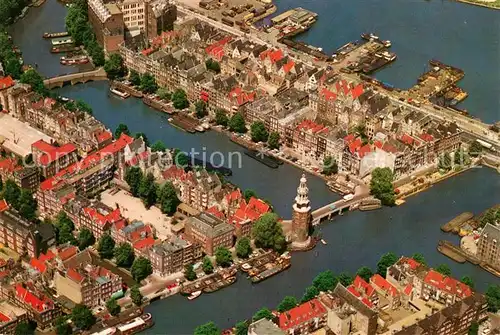 AK / Ansichtskarte Amsterdam Niederlande Montelbaanturm mit Umgebung Fliegeraufnahme Kat. Amsterdam