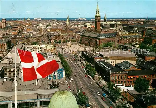 AK / Ansichtskarte Kobenhavn Vesterbrogade and the Town Hall Square Fliegeraufnahme Kat. Kopenhagen