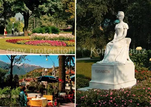 AK / Ansichtskarte Meran Merano Sommer Kurpark mit Kaiserin Elisabeth Denkmal