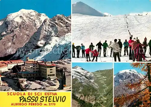 AK / Ansichtskarte Stilfserjoch Scuola di SCI Estiva Albergo Perego Kat. Italien