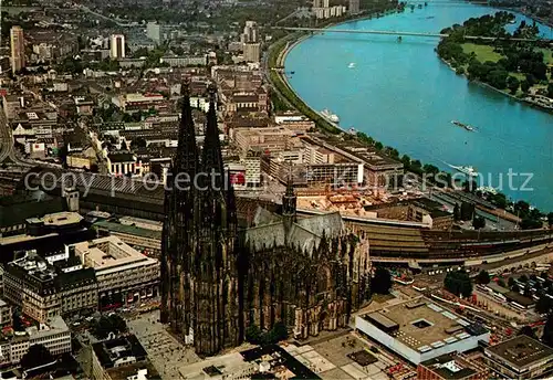 AK / Ansichtskarte Koeln Rhein Fliegeraufnahme Dom  Kat. Koeln