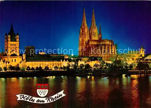 AK / Ansichtskarte Koeln Rhein Rheinufer Dom Gr. St. Martin Kirche  Kat. Koeln