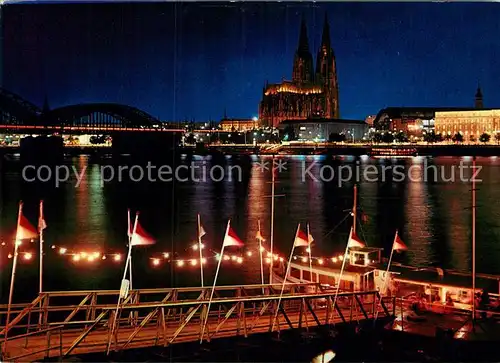 AK / Ansichtskarte Koeln Rhein Rheinufer Dom Hohenzollernbruecke Kat. Koeln