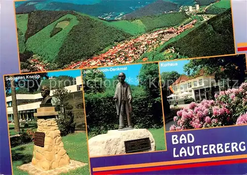 AK / Ansichtskarte Bad Lauterberg Sebastian Kneipp Denkmal Joh. Schroth Denkmal Kurhaus  Kat. Bad Lauterberg im Harz