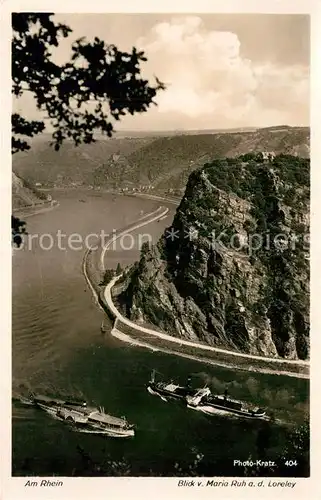 AK / Ansichtskarte Foto Kratz Nr. 404 Blick von Maria Ruh Loreley Rhein  Kat. Fotografie