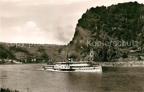 AK / Ansichtskarte Dampfer Seitenrad Frieden Loreley St. Goarshausen  Kat. Schiffe