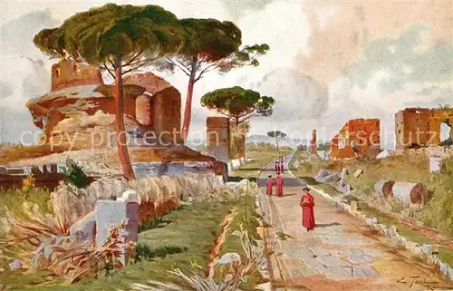 AK / Ansichtskarte Kuenstlerkarte Roma Via Appia Antica  Kat. Kuenstlerkarte
