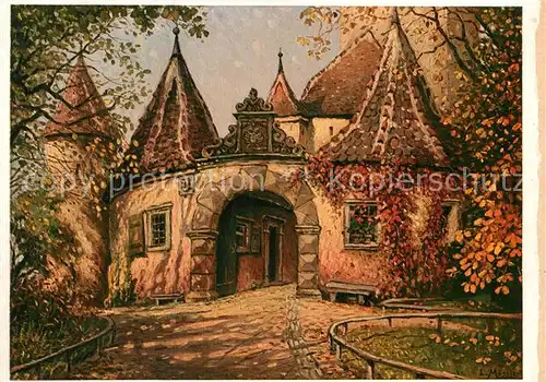 AK / Ansichtskarte Moessler L. Rothenburg Tauber Burgtor  Kat. Kuenstlerkarte